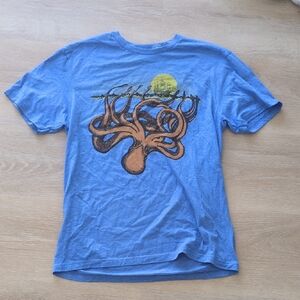 Blue Medium Graphic T Shirt Curbside Clothing With Octopus